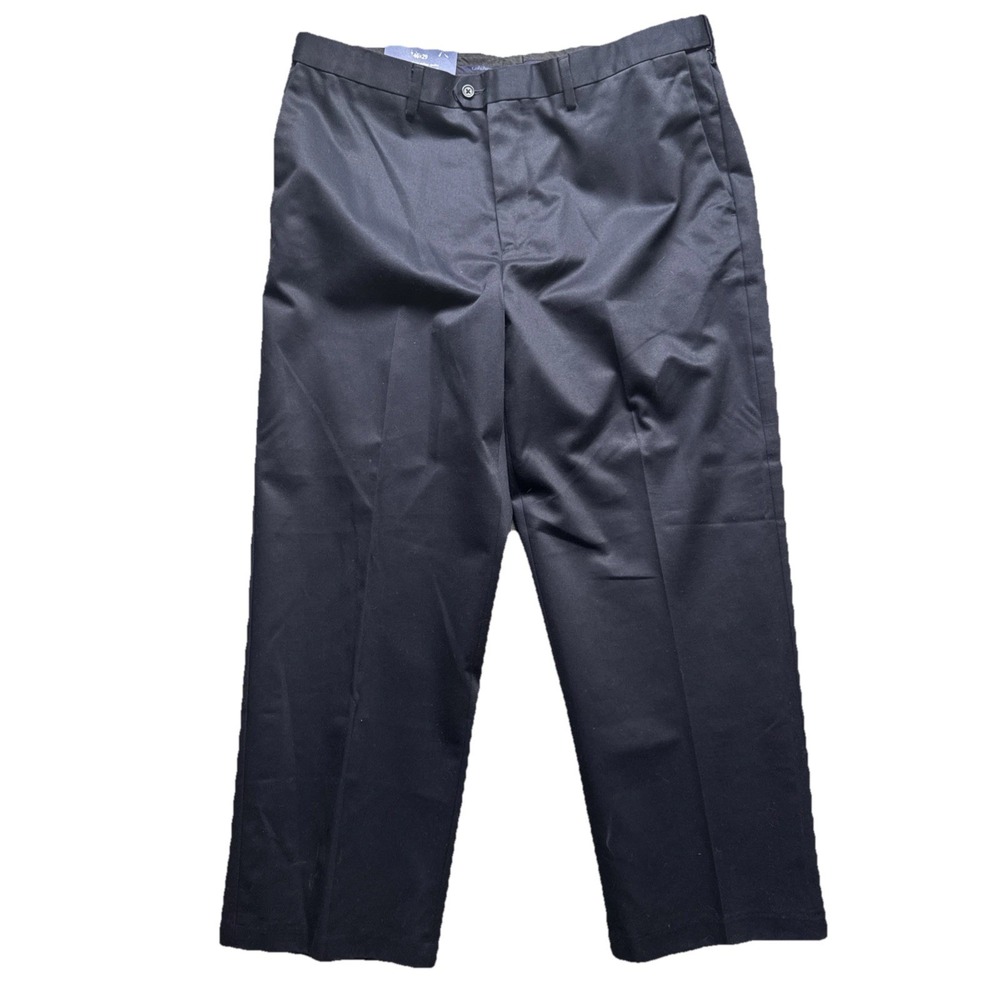 Croft & Barrow Black Dress Pants Men's 40x29 Flat Front No Iron‎ Office Classic